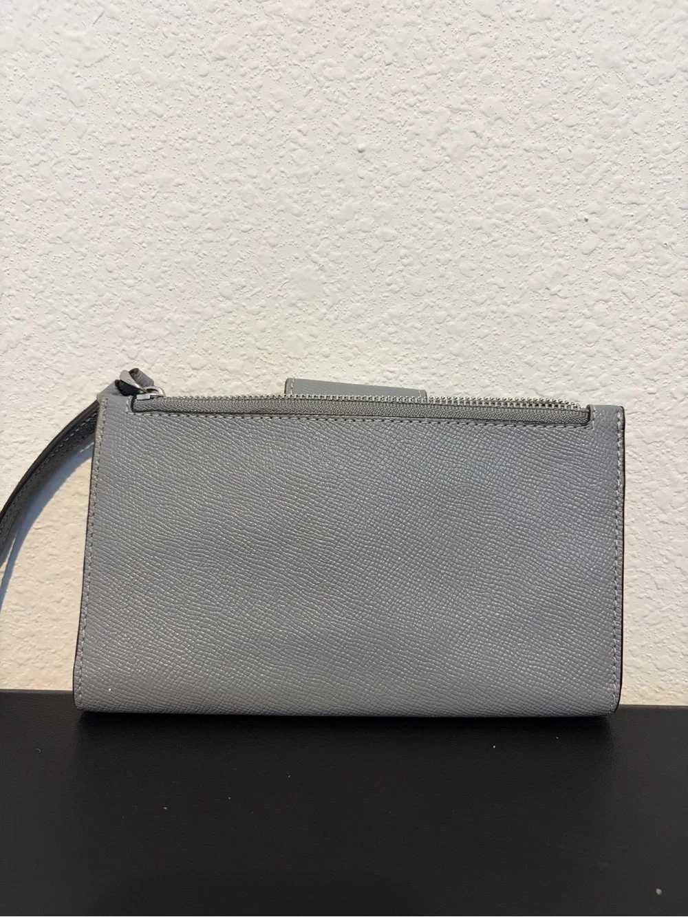 Coach Light Gray Leather Wristlet Wallet